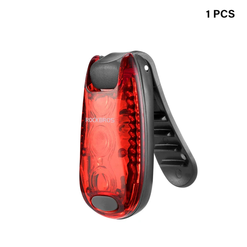 ROCKBROS Bike Rear Light Bicycle Warning Tail Light Cycling Helmet Bag Taillight Lantern Water Repellent Mini Bike Accessories