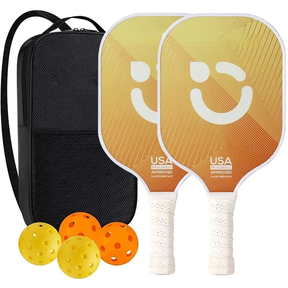 Pickleball Paddles Set Rackets Portable Racket Cover Carrying Bag Gift Kit USAPA Approved Indoor Outdoor Honeycomb Core 4 Balls