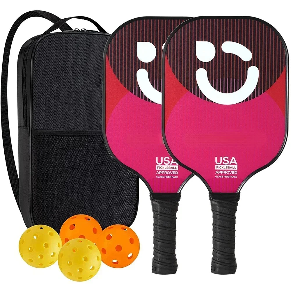 Pickleball Paddles Set Rackets Portable Racket Cover Carrying Bag Gift Kit USAPA Approved Indoor Outdoor Honeycomb Core 4 Balls