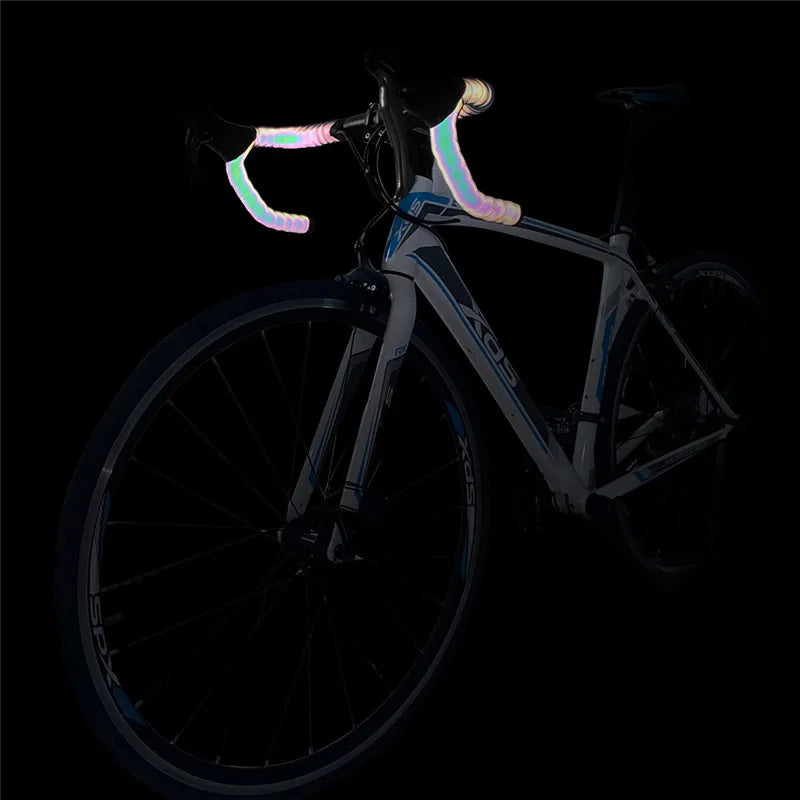 WEST BIKING Bicycle Handlebar Strap Reflective Discolor Bike Handlebar Tape Anti-slip Shock-absorption Handle Strap Cycling Part