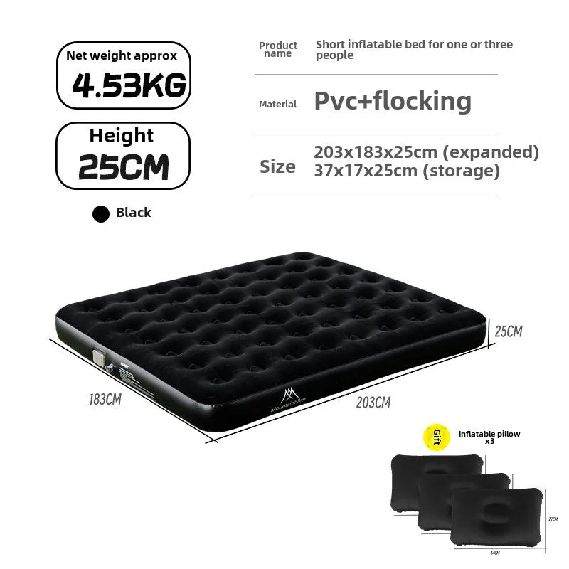 MOUNTAINHIKER Outdoor Inflatable Seating Mat Interior Air Mattress Mats Luxury Built-in Pump Thicken PVC Sleeping Bed Furniture