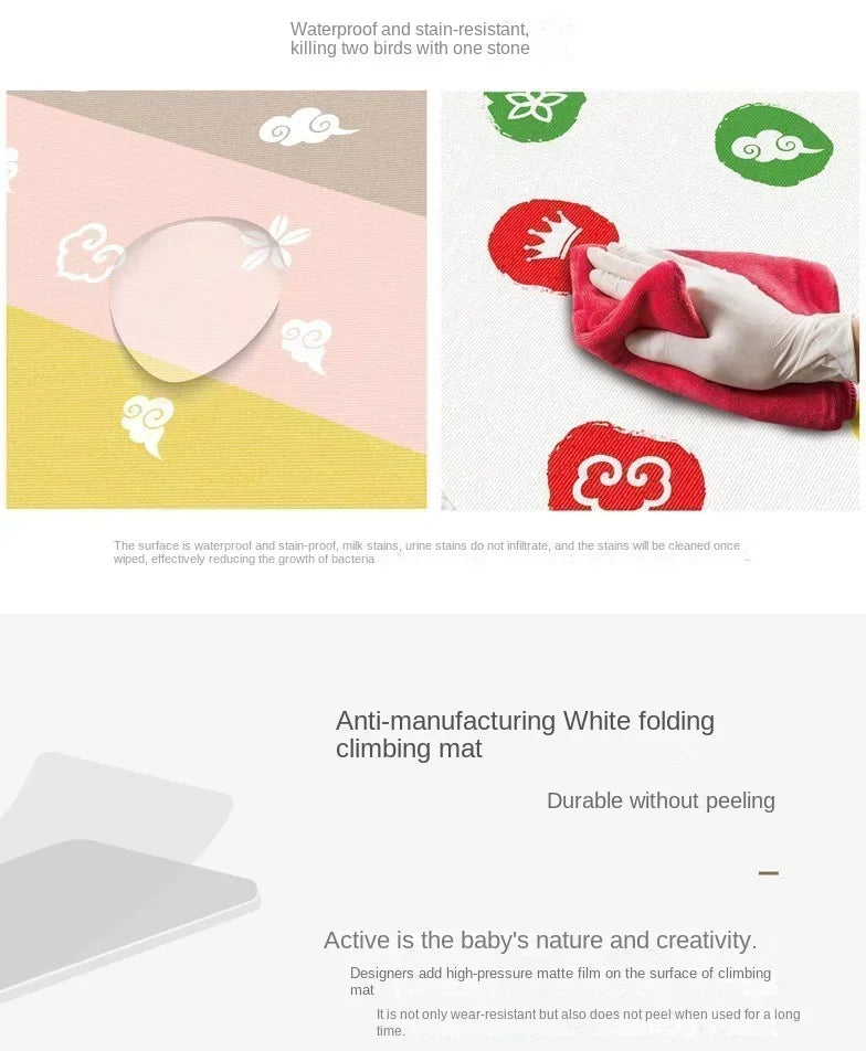 Large Size Foldable Baby Play Mat Double-sided Patterned Educational Children's Carpet Easy To Carry Baby Crawling Mat