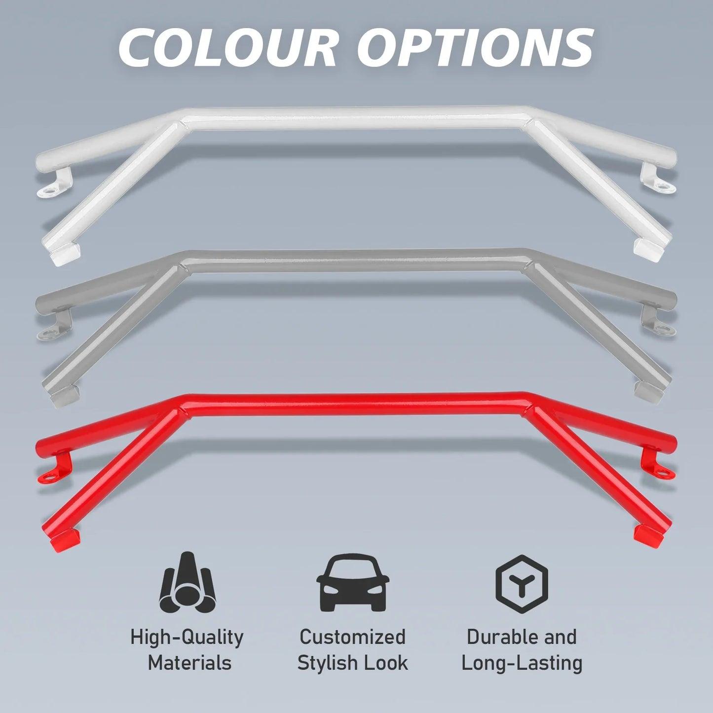 New Exterior Accessories Front Brace Bar Member Chassis Strut Brace 75cm 29.53" For 2022 2023 2024 Subaru WRX VB Red White Gray