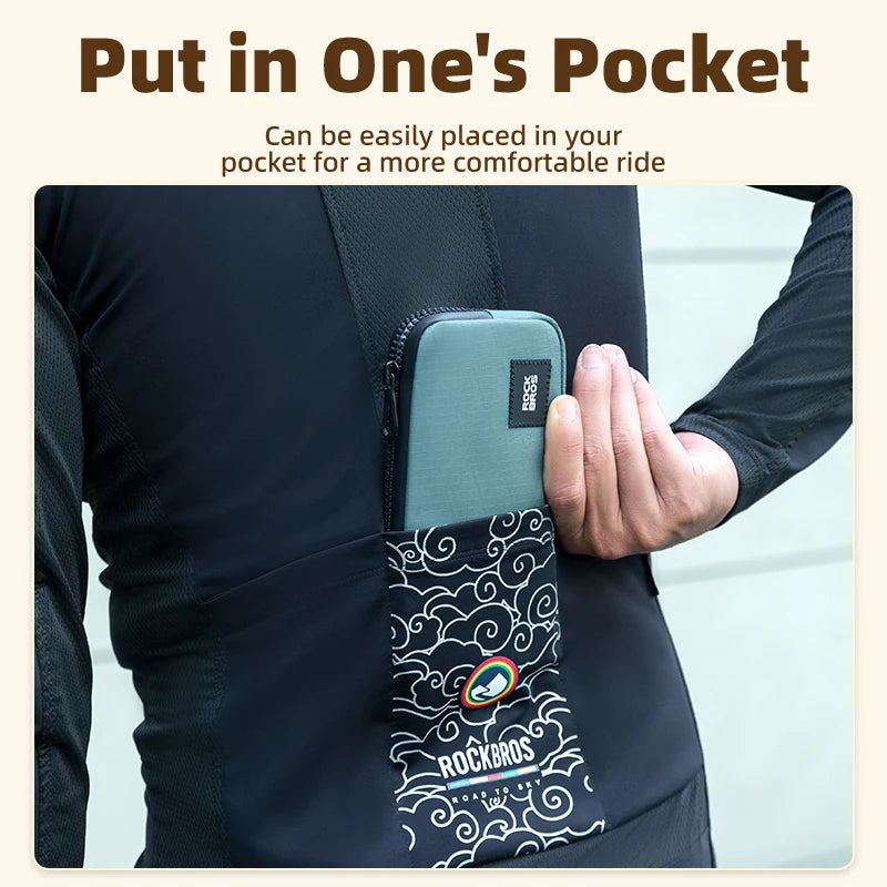 ROCKBROS Cycling Mobile Phone Bag Multi-functional Wallet Card Bag Lightweight Portable Bicycle Cycling Pocket Bag Commute Bag