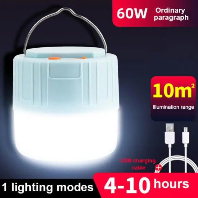 High Power LED Camping Light USB Rechargeable Bulb Outdoor Tent Lamp Portable Lantern Emergency Lighting Lights For BBQ Hiking