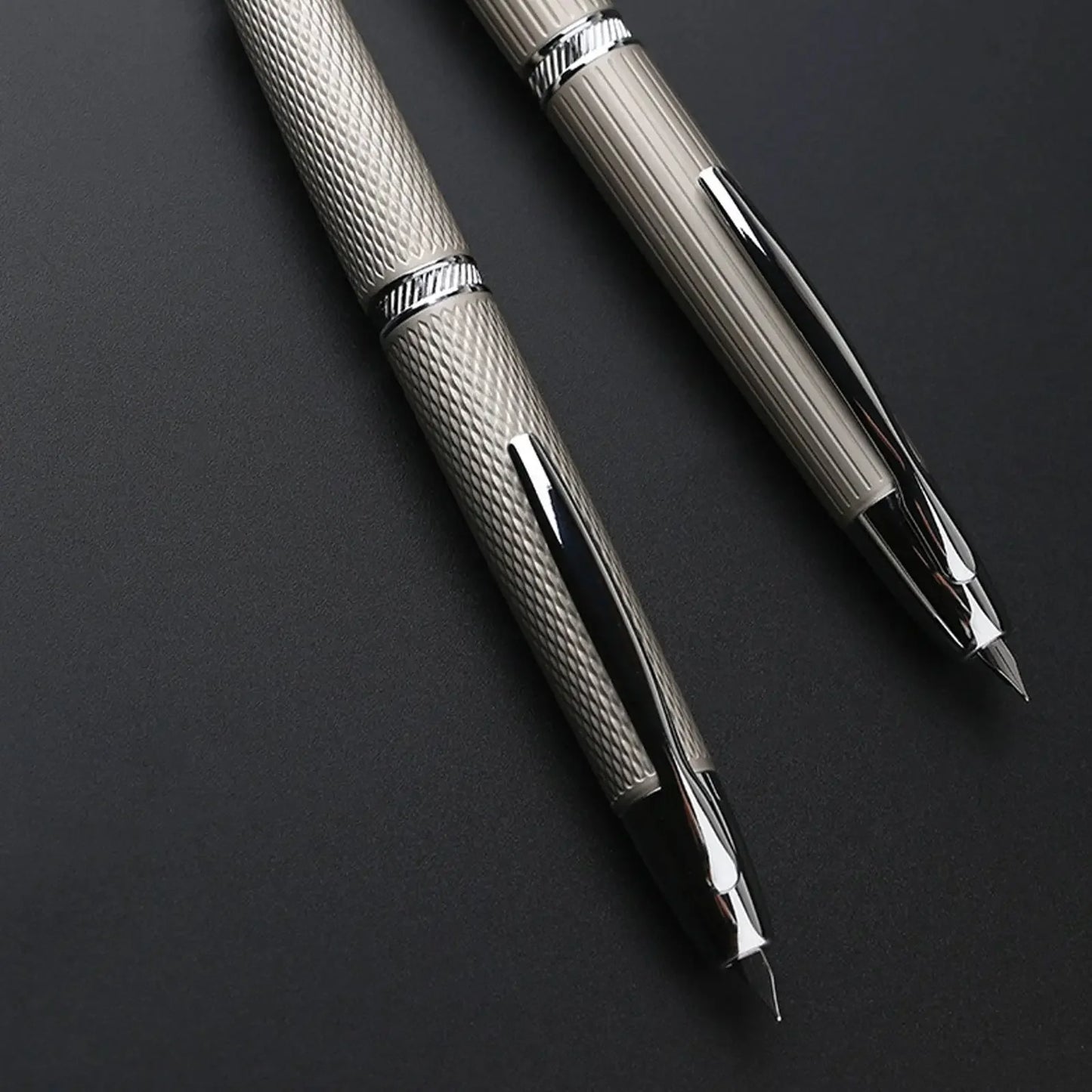 sliver Moonman A1 fountain pen Metal Press Iink pen Striped pattern EF 0.4MM Nibs writing gift pens for students office supplies