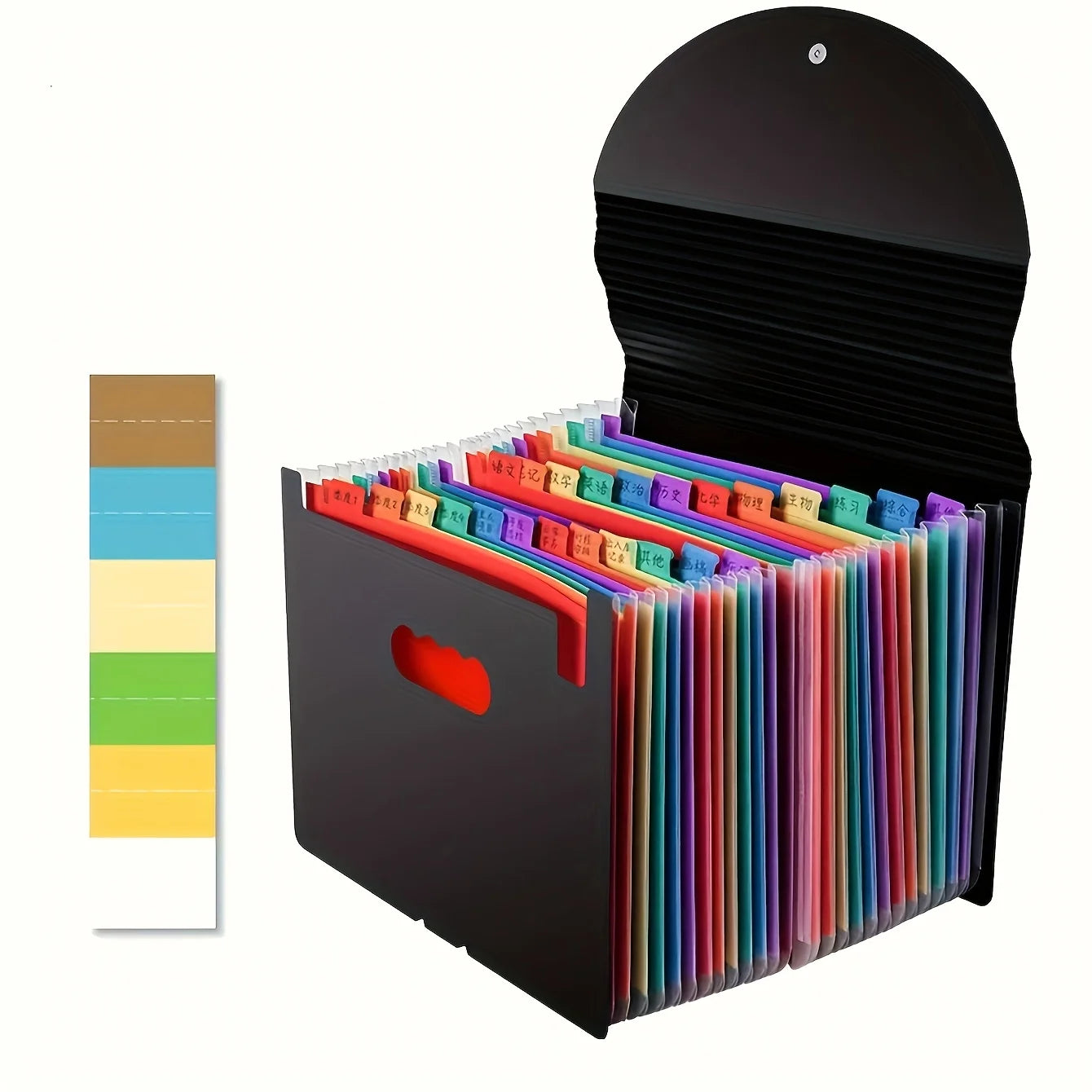 24pcs Colorful A4 Plastic File Folder with Labels-Multi-Layer,Snap Closure,Durable Storage Organizer for Office & School Supplie