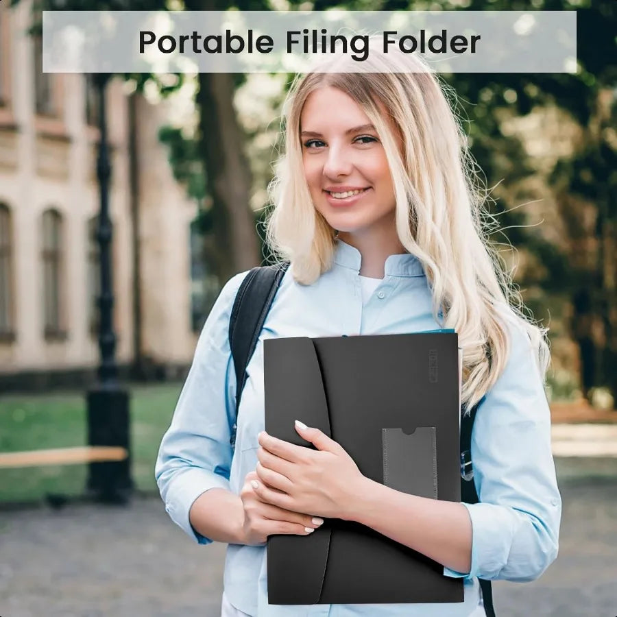 13 Pocket Expanding File Folder Accordian File Organizer A4 Letter Size Paper Document Receipt Holder for School Office Supplie