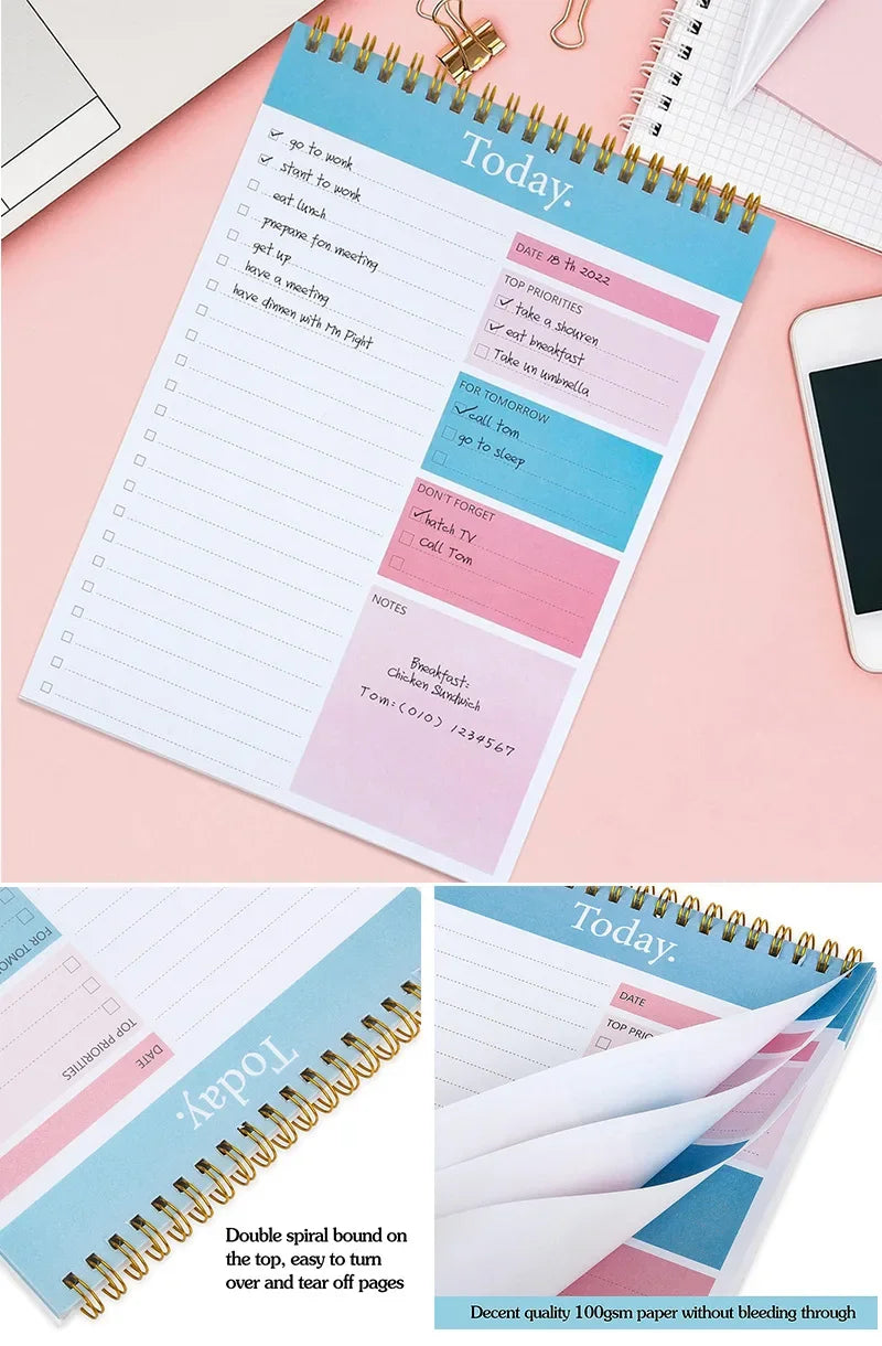 A5 To Do List Notepad Undated Daily Planner Notebook Stationery Teacher Gift Diary Campus Agenda Office Supplies 50 sheets
