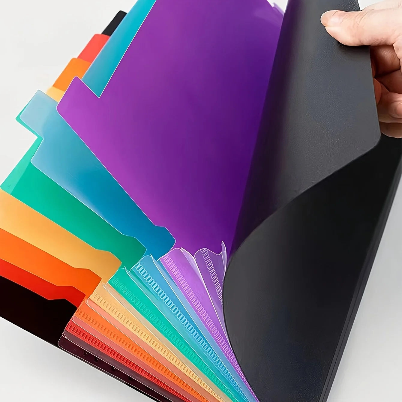24pcs Colorful A4 Plastic File Folder with Labels-Multi-Layer,Snap Closure,Durable Storage Organizer for Office & School Supplie