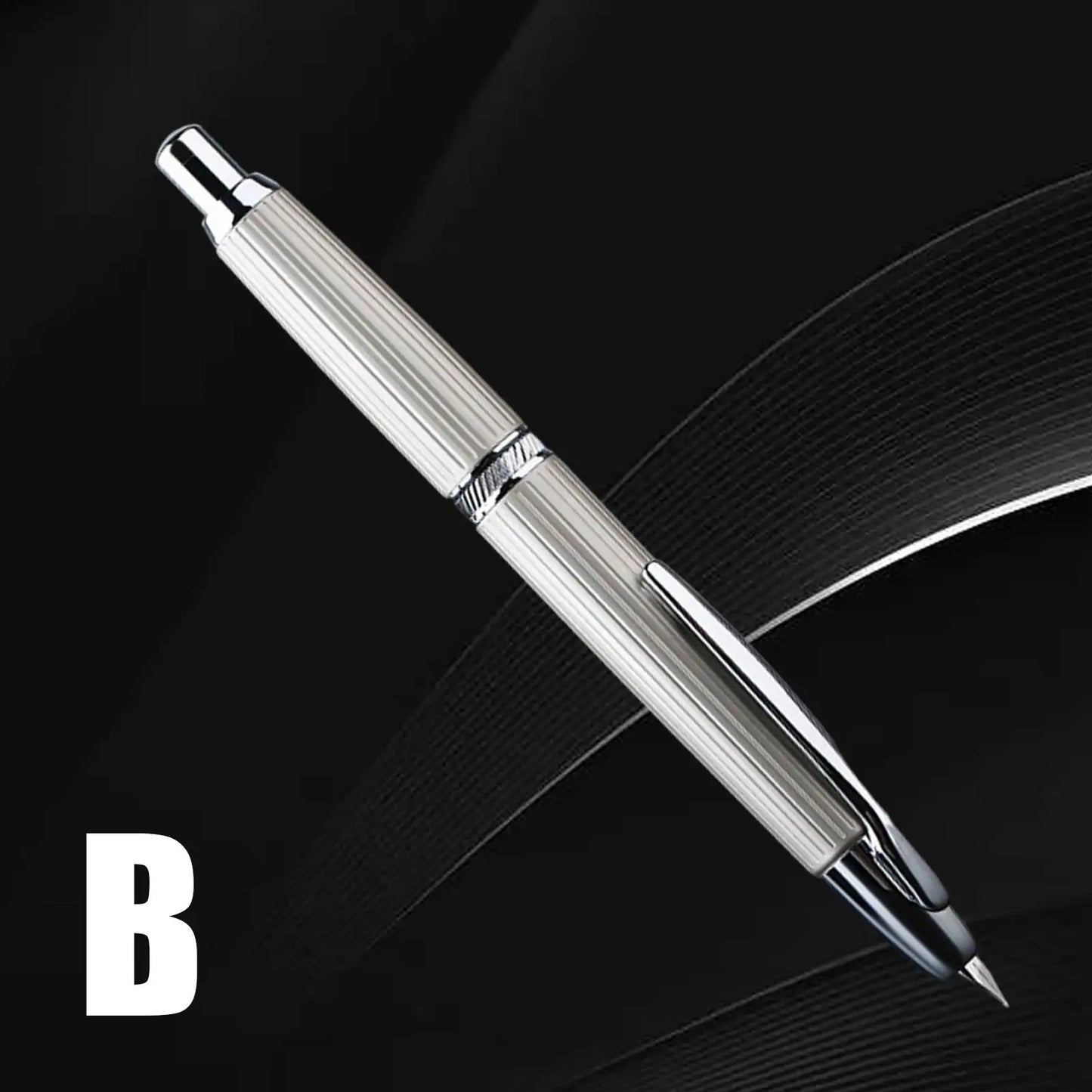 sliver Moonman A1 fountain pen Metal Press Iink pen Striped pattern EF 0.4MM Nibs writing gift pens for students office supplies