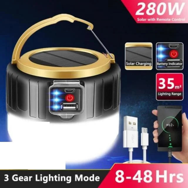 High Power LED Camping Light USB Rechargeable Bulb Outdoor Tent Lamp Portable Lantern Emergency Lighting Lights For BBQ Hiking