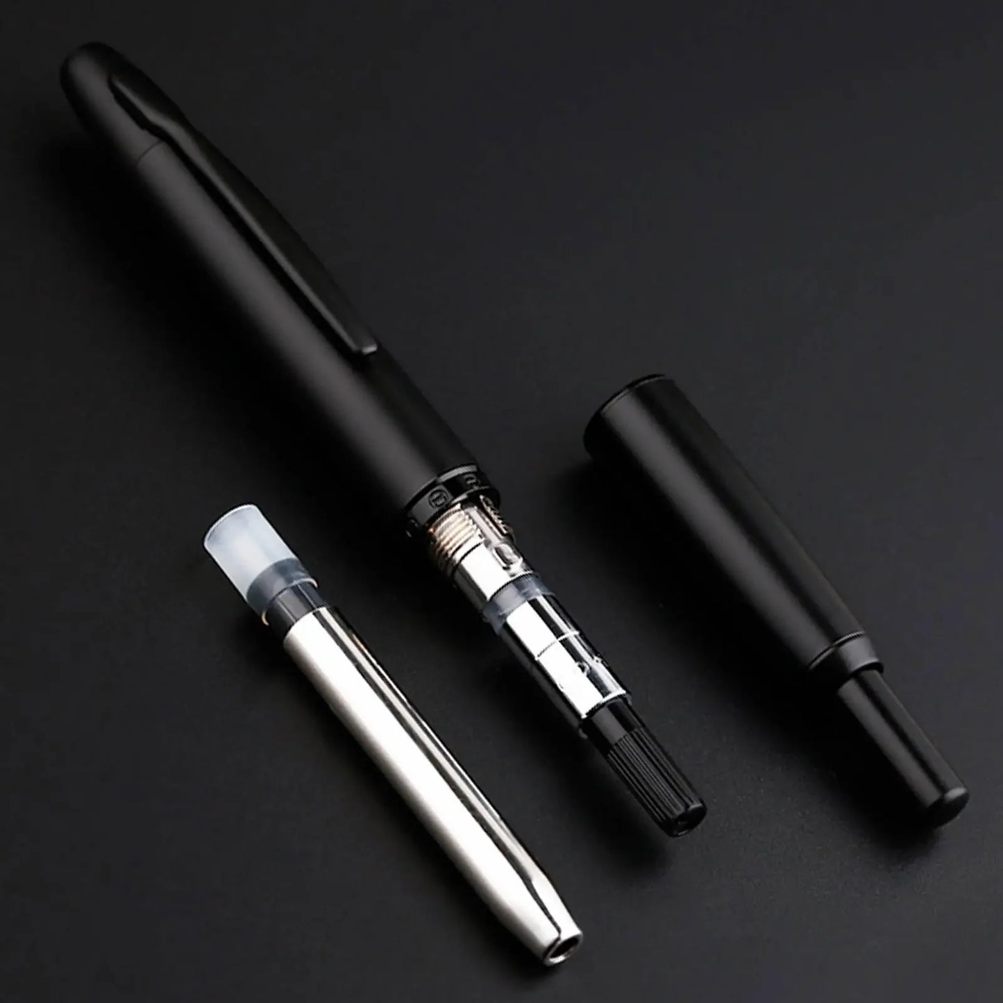 sliver Moonman A1 fountain pen Metal Press Iink pen Striped pattern EF 0.4MM Nibs writing gift pens for students office supplies