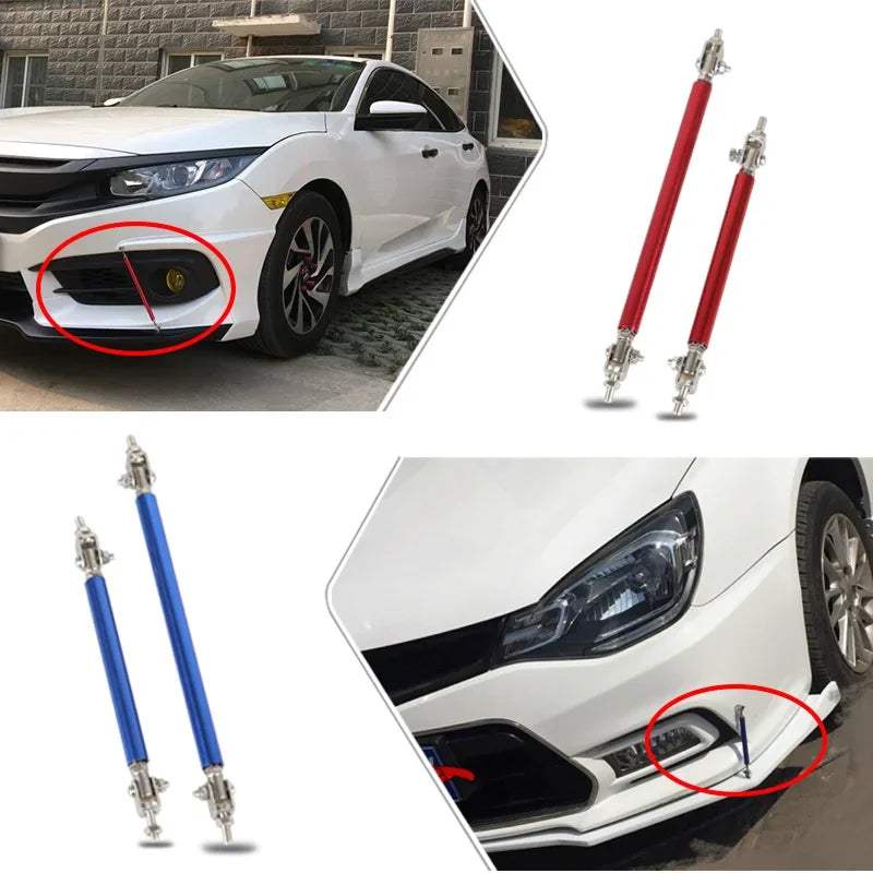 2psc Universal Racing Adjustable Front Rear Bumper Lip Splitter Support Bar / pull rod Kit Racing 75mm