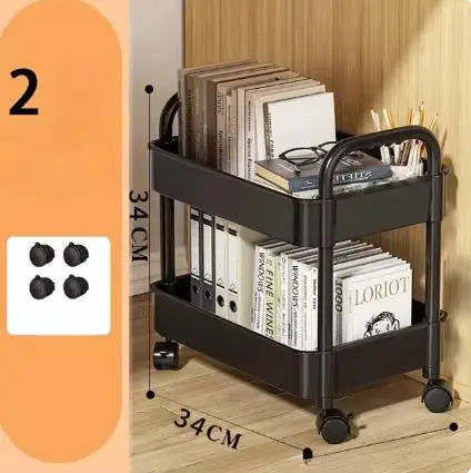 Household Multi-layer Small Cart Storage Rack Floor To Floor Kitchen Bedroom Bathroom Storage Rack Storage Rack With Wheels