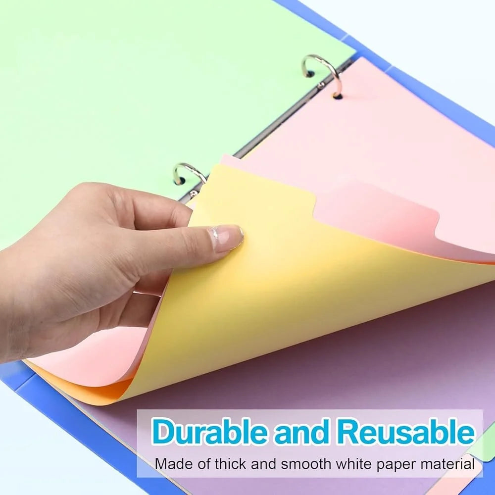 200 Pieces 3 Ring Binder Dividers 40 Sets 5 Tab Labels Organization Office Home Storage Documents