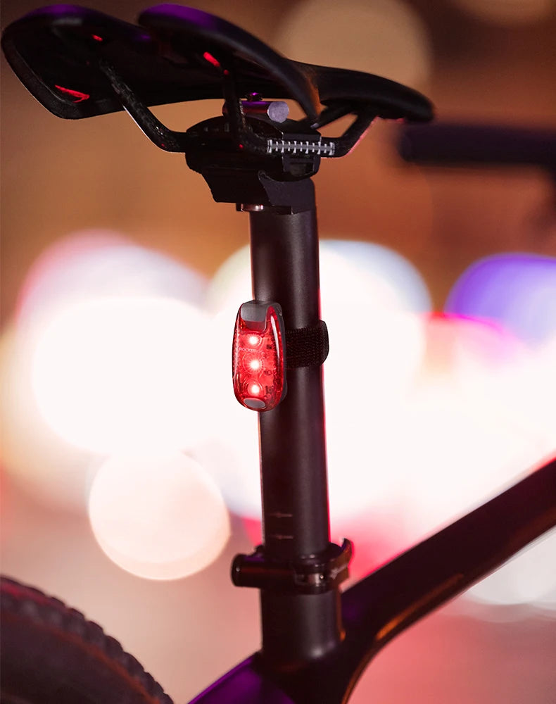ROCKBROS Bike Rear Light Bicycle Warning Tail Light Cycling Helmet Bag Taillight Lantern Water Repellent Mini Bike Accessories