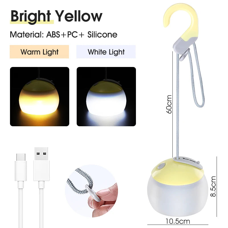 WEST BIKING Camping Tent Hanging Light Portable Camping Lanterns USB Rechargeable Led Light Camp Lamp for Outdoor Emergency