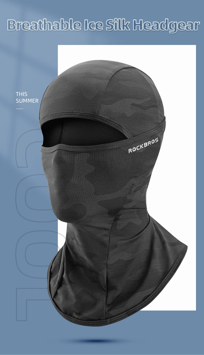 ROCKBROS Cycling Mask Full Face UV Protection Bicycle Mask Summer Balaclava Hat Road Bike Scarf Breathable Outdoor Equipment