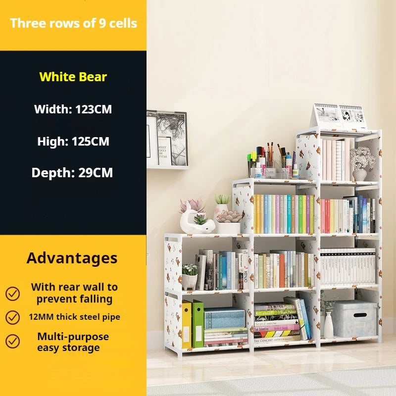 Multi-layer Simple Assembled Bookshelf Easy To Assemble Closet Storage Cabinet Portable Children's Sundries Shelf Save Space