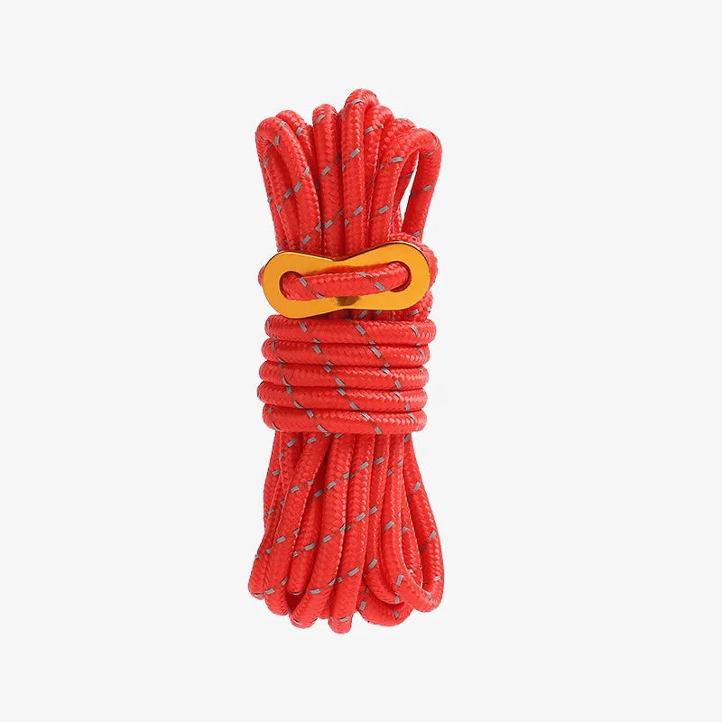 4mm Bold Sturdy Tent Rope High Reflective Luminous Windproof Tent Rope with Double Eye Buckle for Outdoor Camping,Dry,Bundle,Fix