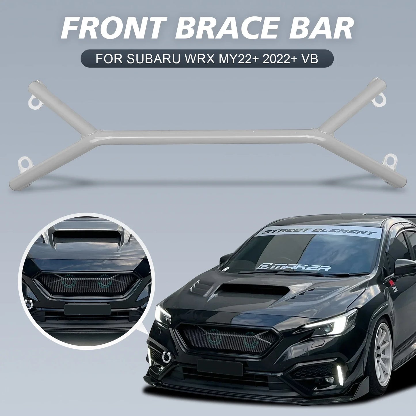 New Exterior Accessories Front Brace Bar Member Chassis Strut Brace 75cm 29.53" For 2022 2023 2024 Subaru WRX VB Red White Gray