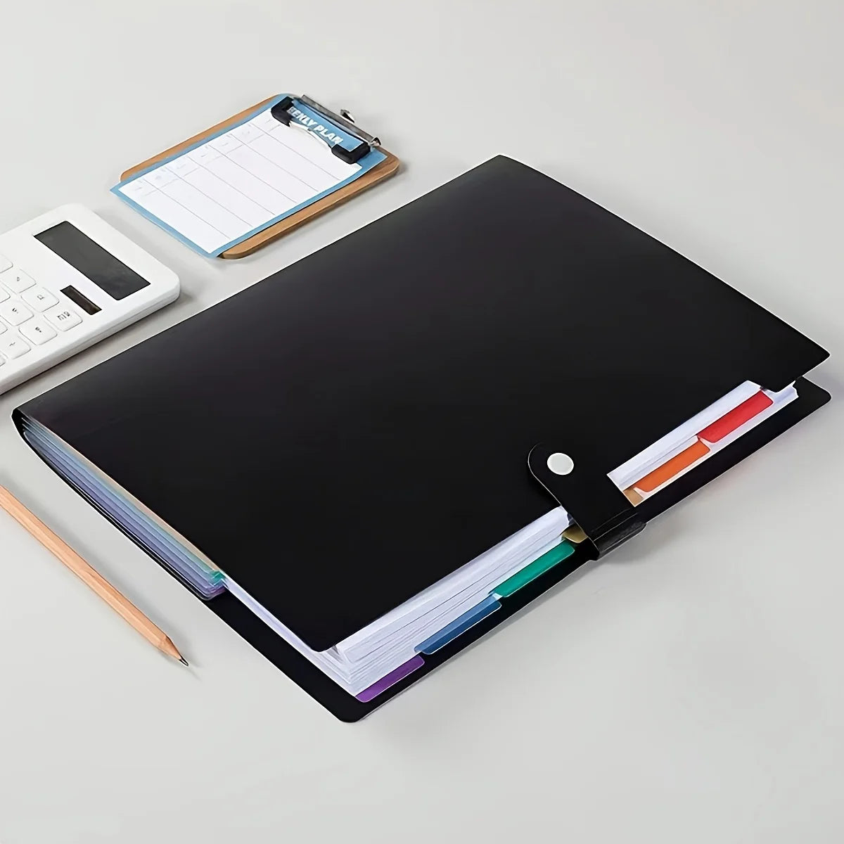 24pcs Colorful A4 Plastic File Folder with Labels-Multi-Layer,Snap Closure,Durable Storage Organizer for Office & School Supplie