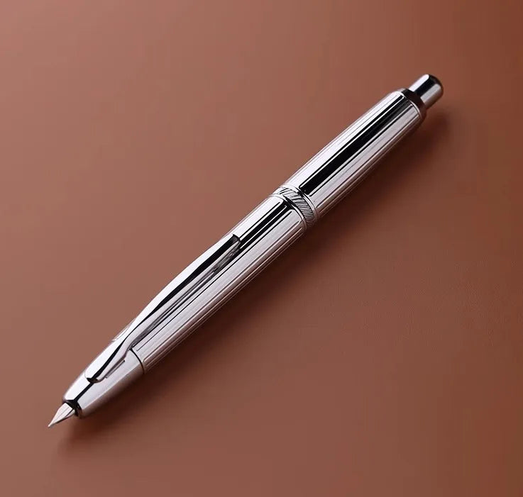sliver Moonman A1 fountain pen Metal Press Iink pen Striped pattern EF 0.4MM Nibs writing gift pens for students office supplies