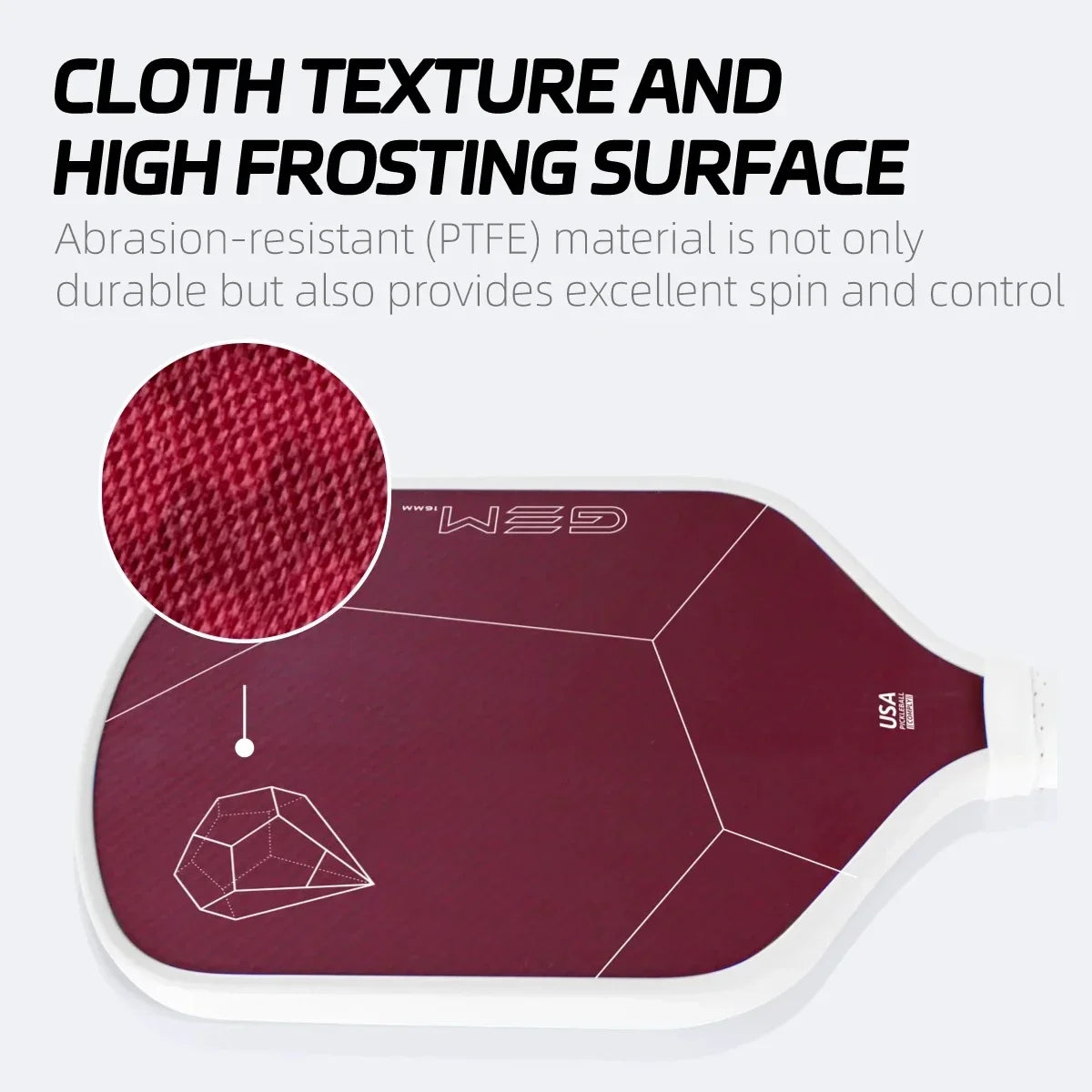 RUBY Pickleball Paddle Thermoformed Unibody Red 100% Kevlar Carbon Fibre 16MM Honeycomb Core Professional Pickleball Racket