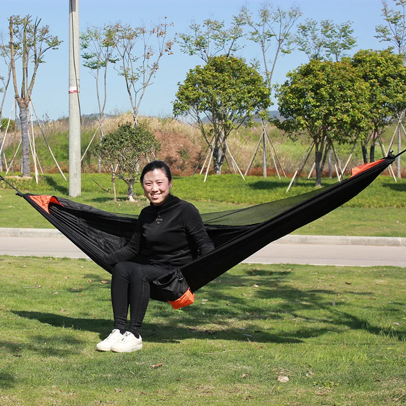 3 in 1 Camping Hammock with Mosquito Mesh Automatic Quick Opening Nylon Hammock Anti-Mosquito hanging Hammock tent for Outdoor