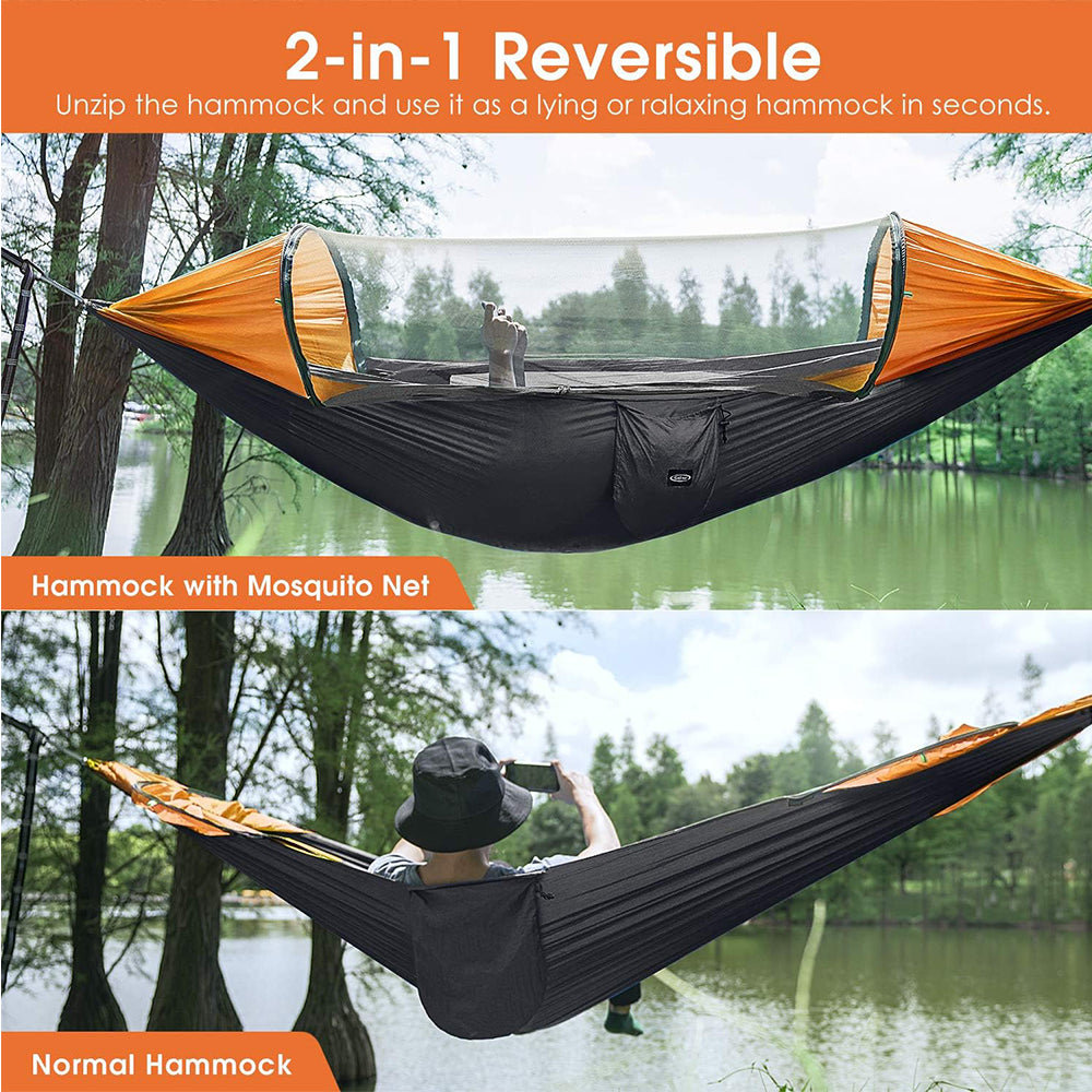 3 in 1 Camping Hammock with Mosquito Mesh Automatic Quick Opening Nylon Hammock Anti-Mosquito hanging Hammock tent for Outdoor