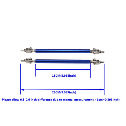 Car Splitter Rods Racing Adjustable Front Rear Bumper Lip Support Strut Brace Tie Pull Bar Kit 75/100/150/200mm Universal 1 Pair