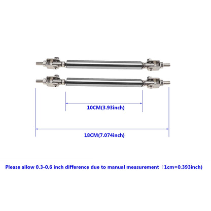 Car Splitter Rods Racing Adjustable Front Rear Bumper Lip Support Strut Brace Tie Pull Bar Kit 75/100/150/200mm Universal 1 Pair
