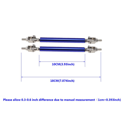Car Splitter Rods Racing Adjustable Front Rear Bumper Lip Support Strut Brace Tie Pull Bar Kit 75/100/150/200mm Universal 1 Pair