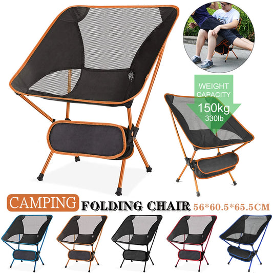 Ultralight Camping Chair, Portable Outdoor Folding Fishing Chairs Seat for Travel Camp Beach Fishing Foldable Stool Picnic Chair