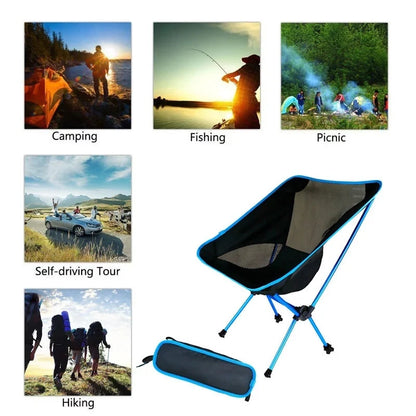 Ultralight Camping Chair, Portable Outdoor Folding Fishing Chairs Seat for Travel Camp Beach Fishing Foldable Stool Picnic Chair