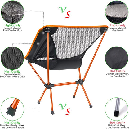 Ultralight Camping Chair, Portable Outdoor Folding Fishing Chairs Seat for Travel Camp Beach Fishing Foldable Stool Picnic Chair