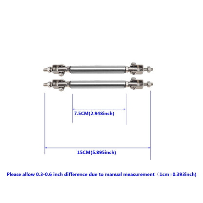 Car Splitter Rods Racing Adjustable Front Rear Bumper Lip Support Strut Brace Tie Pull Bar Kit 75/100/150/200mm Universal 1 Pair