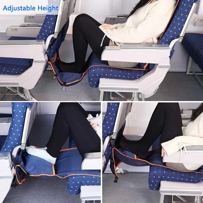 Adjustable Footrest Hammock with Inflatable Pillow Seat Cover for Planes Trains Buses Swing Chair Outdoor Chair Travel