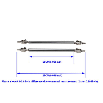 Car Splitter Rods Racing Adjustable Front Rear Bumper Lip Support Strut Brace Tie Pull Bar Kit 75/100/150/200mm Universal 1 Pair