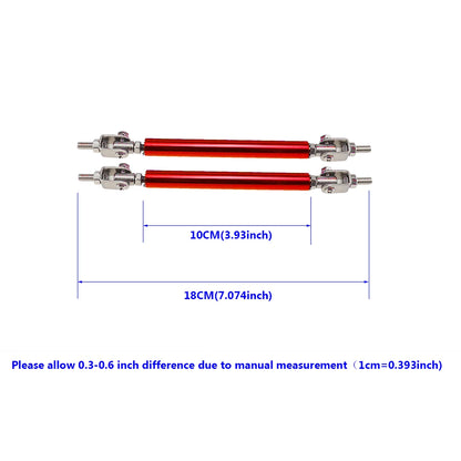 Car Splitter Rods Racing Adjustable Front Rear Bumper Lip Support Strut Brace Tie Pull Bar Kit 75/100/150/200mm Universal 1 Pair