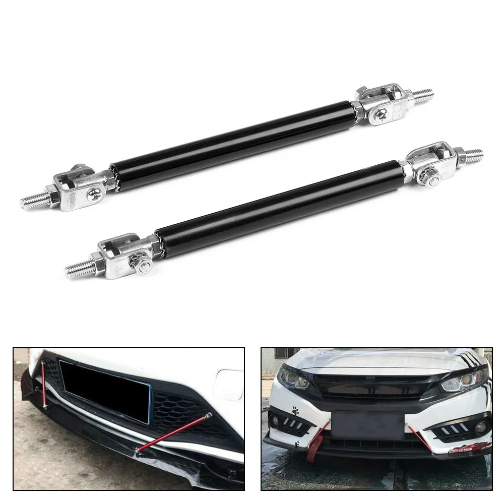 Stainless Steel Bumper Lip Adjust Front Strut Splitter Rod Tie Support Bars 100MM 150MM 200MM