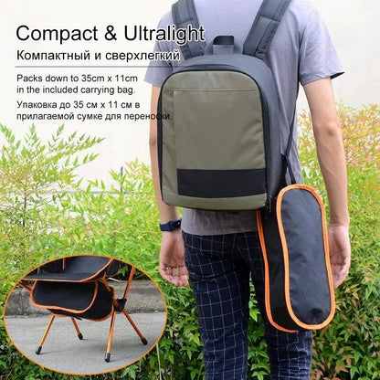 Ultralight Camping Chair, Portable Outdoor Folding Fishing Chairs Seat for Travel Camp Beach Fishing Foldable Stool Picnic Chair