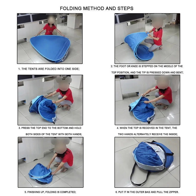 Beach Tent 165*150*110cm Pop-up Automatic Opening Anti-ultraviolet Full Shade Tent Family Ultralight Folding Tent Travel Camping