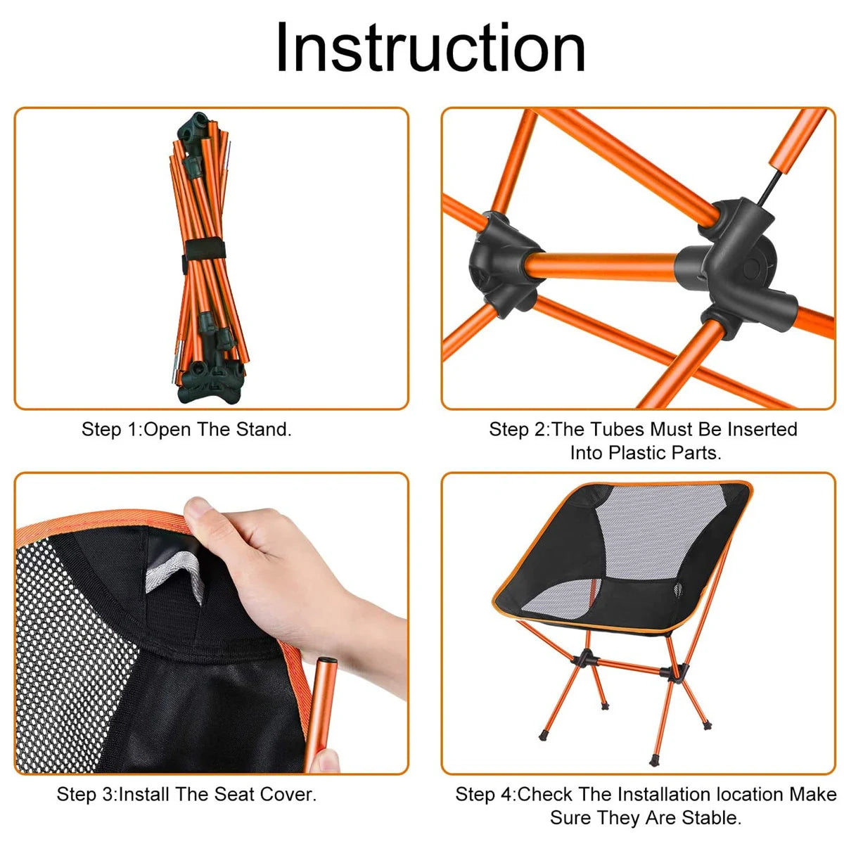 Ultralight Camping Chair, Portable Outdoor Folding Fishing Chairs Seat for Travel Camp Beach Fishing Foldable Stool Picnic Chair