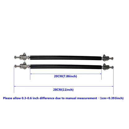 Car Splitter Rods Racing Adjustable Front Rear Bumper Lip Support Strut Brace Tie Pull Bar Kit 75/100/150/200mm Universal 1 Pair