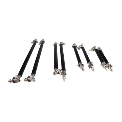 Car Splitter Rods Racing Adjustable Front Rear Bumper Lip Support Strut Brace Tie Pull Bar Kit 75/100/150/200mm Universal 1 Pair