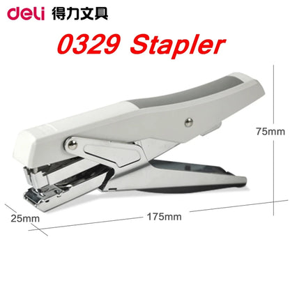 Deli 0329 Manual Plier Stapler Hand Hold Type Efforts Saving 20 Sheets 80g  Metal Stapler