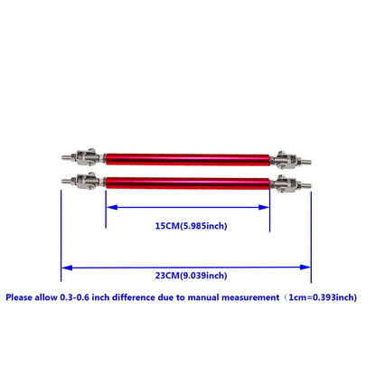 Car Splitter Rods Racing Adjustable Front Rear Bumper Lip Support Strut Brace Tie Pull Bar Kit 75/100/150/200mm Universal 1 Pair