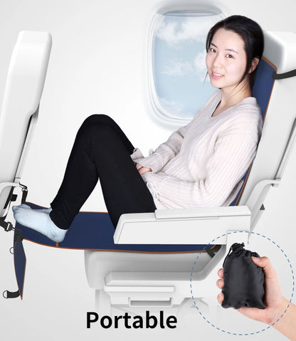 Adjustable Footrest Hammock with Inflatable Pillow Seat Cover for Planes Trains Buses Swing Chair Outdoor Chair Travel